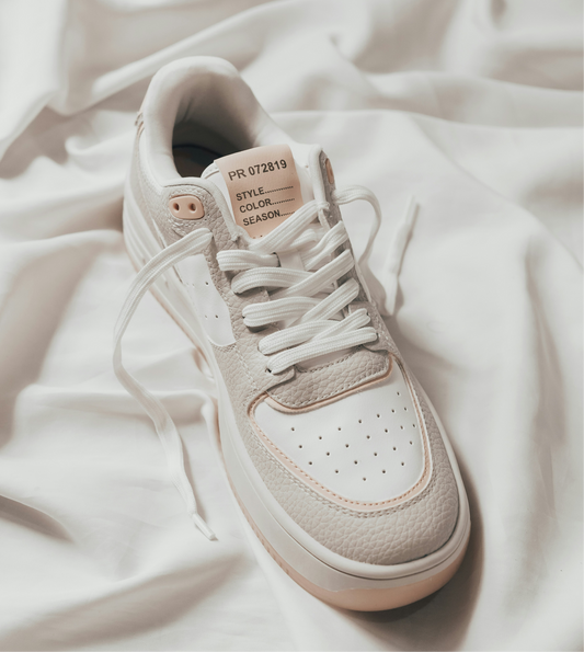 PR 072819 White & Beige Low-Top Sneaker